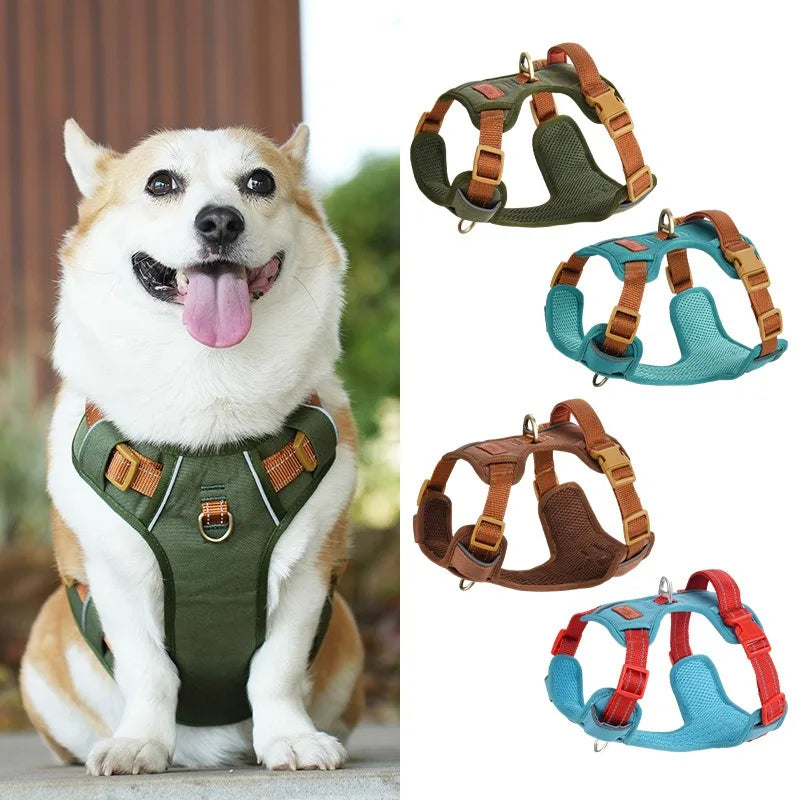 QUCHONPET Customize Sturdy Oxford Fabric Nylon Dog Harness Durable Soft Breathable Mesh Padded All Sizes Walking Cheap