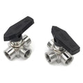 1/4" Female Thread NPT BSPP Instrumentation Ball Valve T-port Stainless Steel 304 3 Way Ball Valve