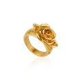 New Vintage 3D Rose Shape Titanium Steel Ring Waterproof Stainless Steel Plated 18k Gold Exquisite Temperament Ring Jewelry