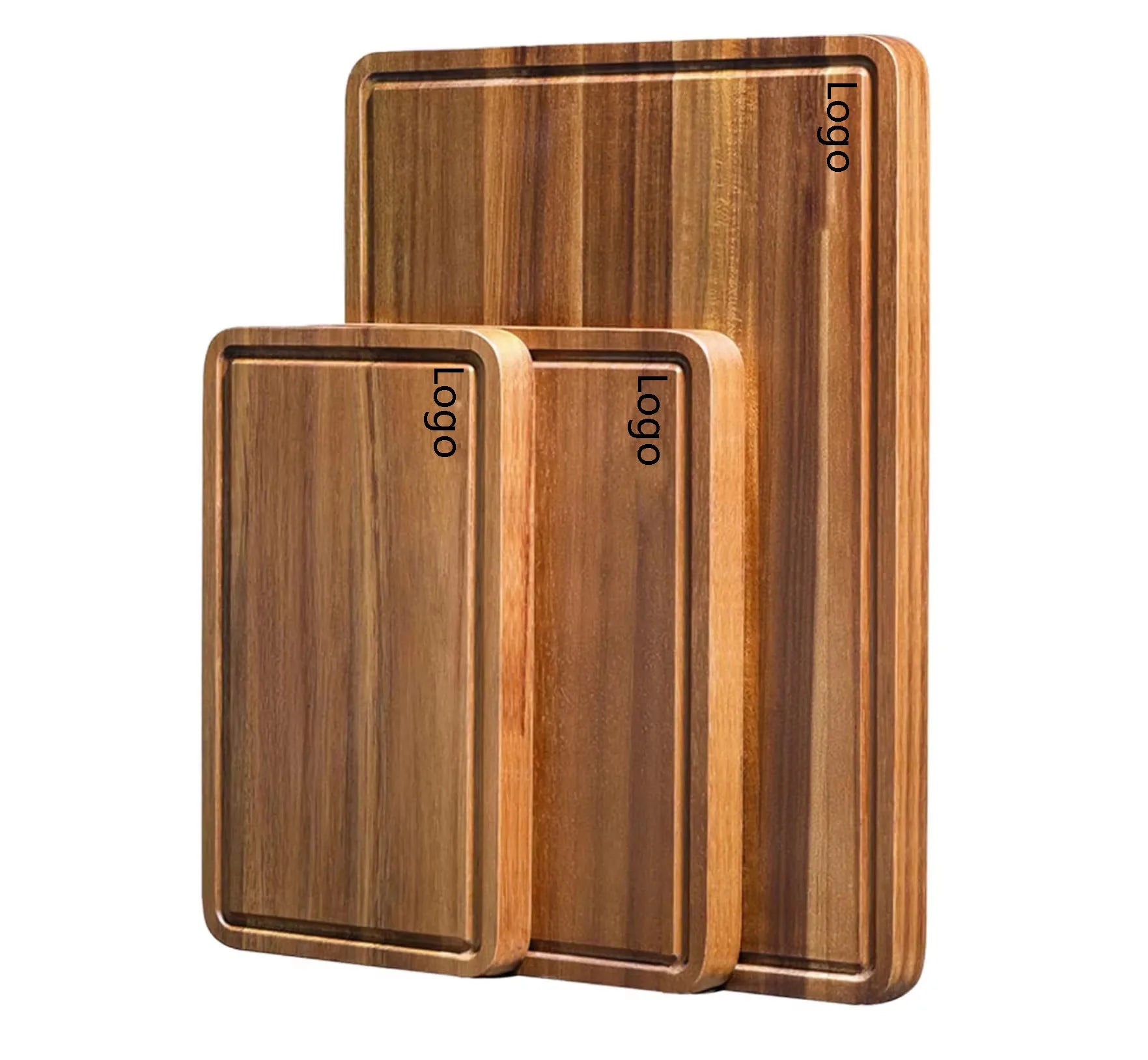 2025 Custom Logo Extra Large Acacia Wooden Cutting Board for Kitchen Wood Chopping Board With Deep Juice Groove