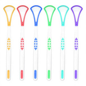 Portable Plastic Silicon Soft Bad Breath Tongue Scraper Tongue Cleaner for Tongue Coated