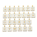 26Pcs Fashion Stainless Steel Shell A-Z English Letters Rectangle Charms Pendants for DIY Necklace Materials Jewelry Wholesale