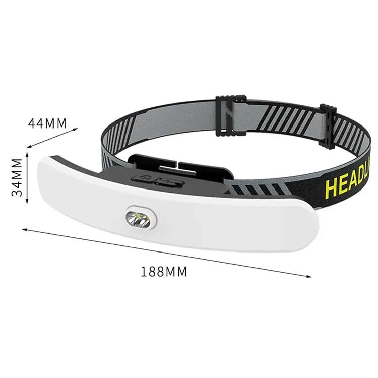 Portable USB-Rechargeable LED Head Torch Headlamp Waterproof 6-8 Modes Flash Light Long-Lasting Plastic Tool Box Eyelashes Tools