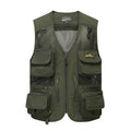 Men's Outdoor Multi Pockets Cargo Vest Practical Climbing Hiking Photography Camping Sleeveless Jaccket Men's  Fishing Vest