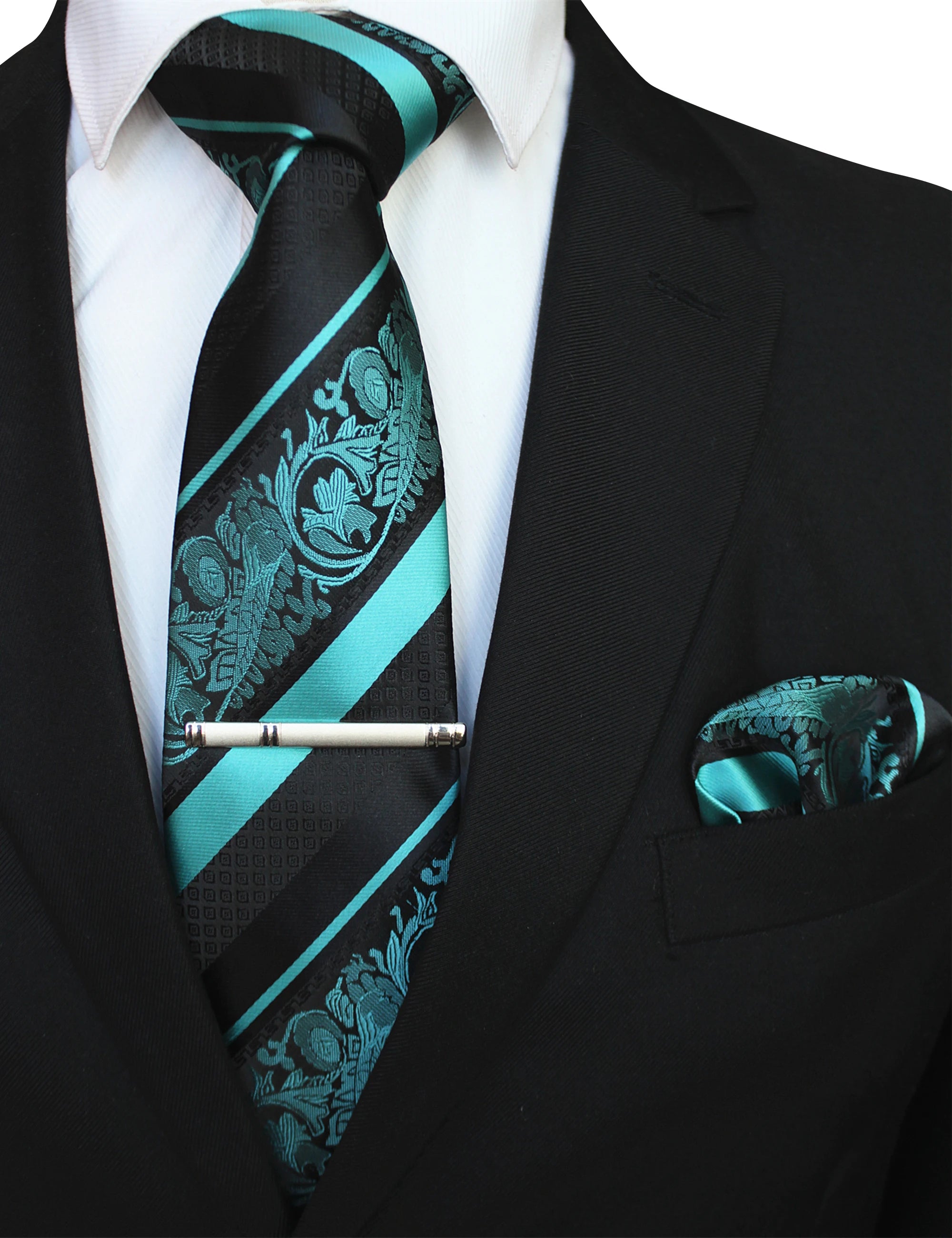 Men Ties and Hanky Set With Tie Clip Floral Neckties Wholesale  Luxury Men Tie Set