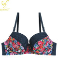 Binnys Wholesale New Design Womens Underwear Printed C Cup Nylon Floral  Ladies Sostenes Underwire Soutien Gorge for Woman