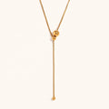 Dingran New Design Y Shape Snake Chain Necklaces Waterproof 18K Gold Plated Jewelry for Women