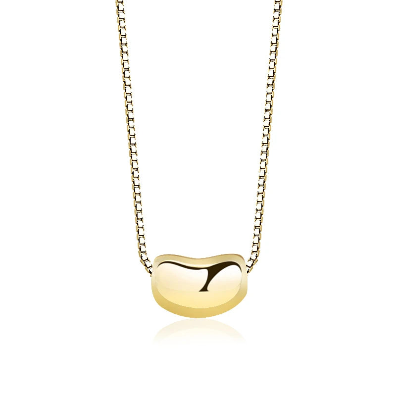 New Design 925 Sterling Silver Pea 18k Gold Plating Box Chain Necklace Summer Pendant Necklace for Women