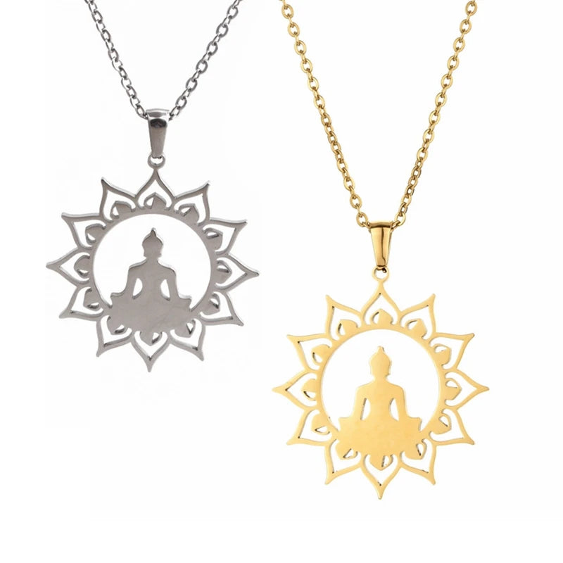 Stainless Steel Personality Hot Charm Statement Stainless Steel Gear Couple Round Letter Pendant Necklace