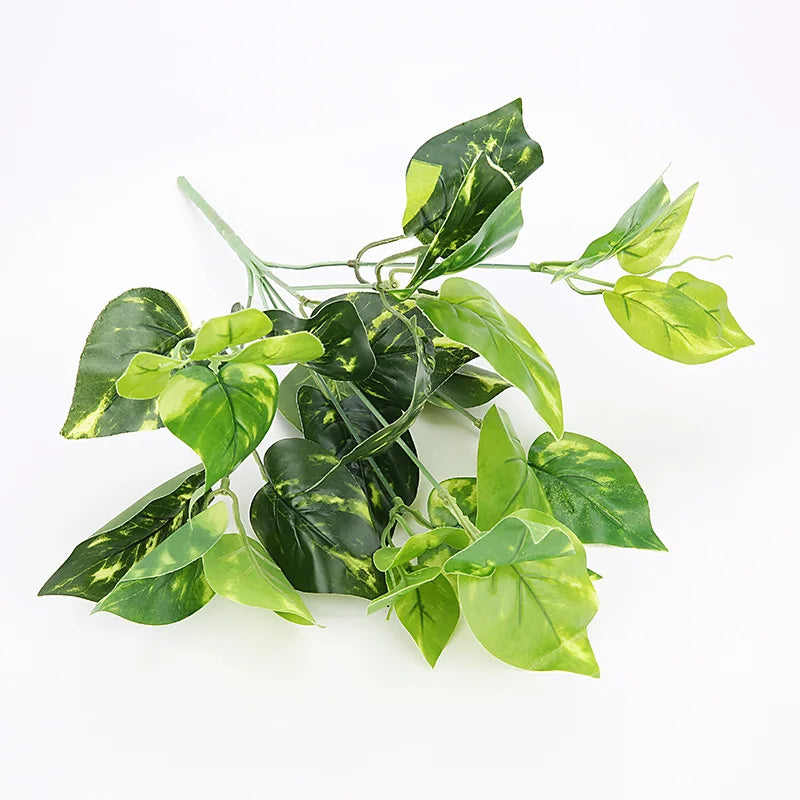O190 Artificial Leaf Flower Arrangement Faux Greenery Plants Aureum Decorative Fake Flowers Leaves Artificial Plants Epipremnum