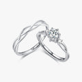 Adjustable Statement Jewelry for Women Couple Anniversary 925 Sterling Silver Simple Line Wedding Engagement Bands Rings