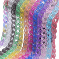 Bohemia Lovely Jelly Transparent Flat Thin Buckle Chain Round Acrylic Long Chain Link Eyewear Accessories Summer Jewelry