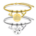 Ywganggu Custom Round High School Graduation Gifts Bracelets Engraved Stainless Steel Senior Graduation Gift Bracelets Jewelry
