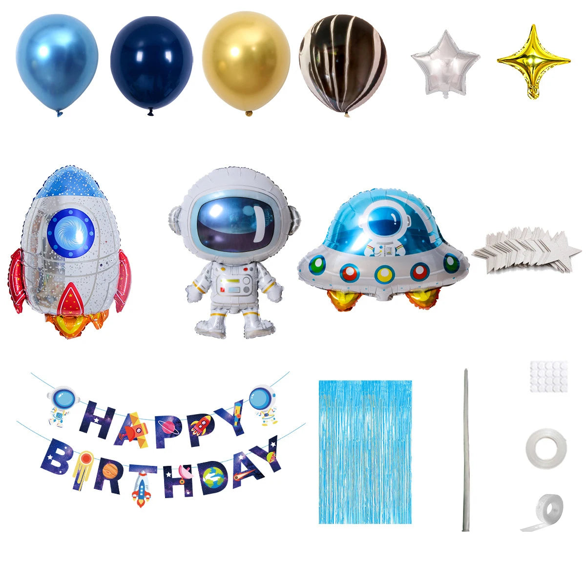 Spaceman Theme Birthday Foil Balloons Spaceman Astronaut Balloons Party Decorations for Kids Birthday Party