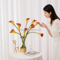 E70 Wedding Decorative Flowers Real Touch PU Silk Yellow Lily Flower Fake Artificial Calla Lily Flower for Home Decor