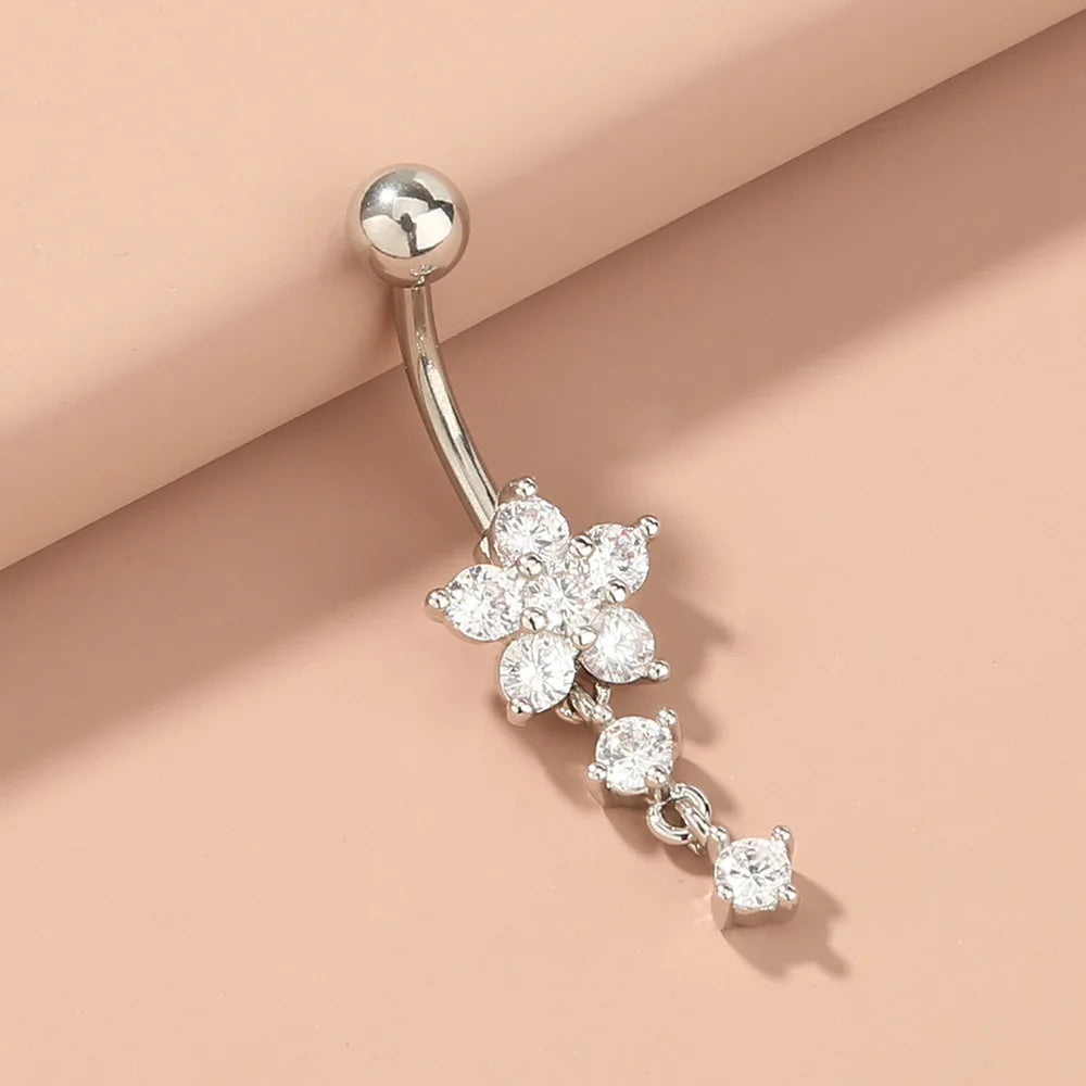 Jachon Custom Hot Sale Belly Button Rings Piercing Jewelry Crystal Body Jewelry