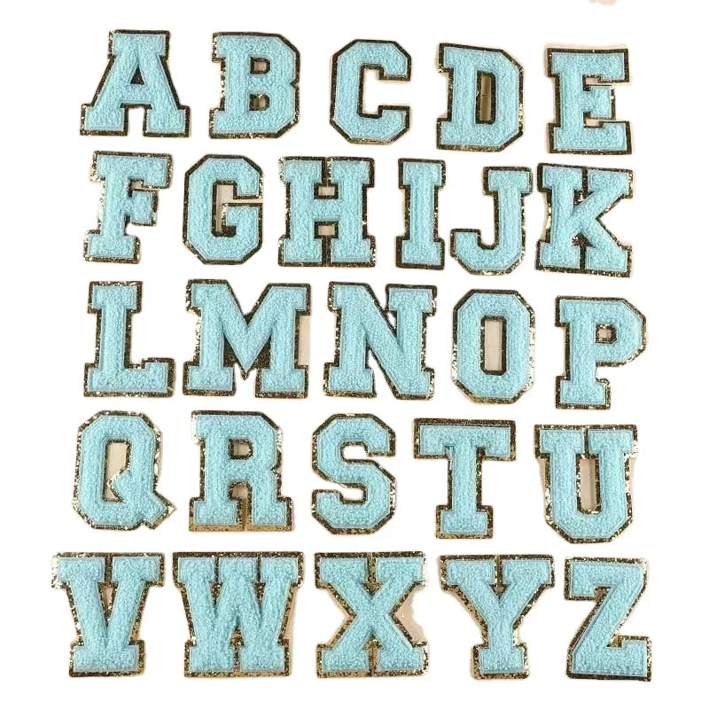 Letter Heat Press Chenille Patches Iron on for Hoodie
