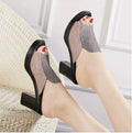 New Style Large Size High Thick Heel Waterproof Platform Fish Mouth Ladies Sandals and slippers C12-129-293