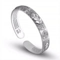 Mens Women Vintage Open Bangle Thai Silver Color Handmade Cuff Bracelet Jewelry Gift