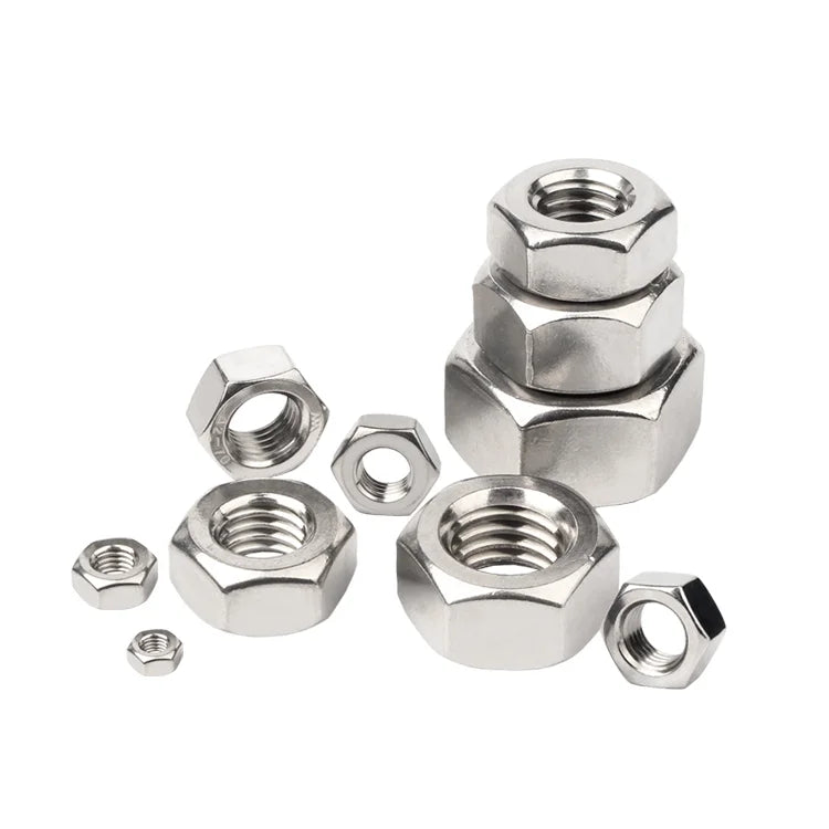 DIN934 DIN 934 Hexagon Nuts Stainless Steel SS304 A2-70 M3 M4 M5 M6 M8 M10 Hex Nuts