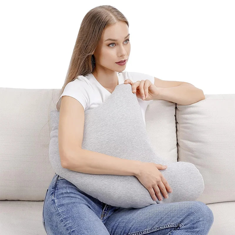 New Design Pillow Case Orthopedic Twist Flexible Round Roll Memory Foam Neck Pillow Travel Pillow for Office