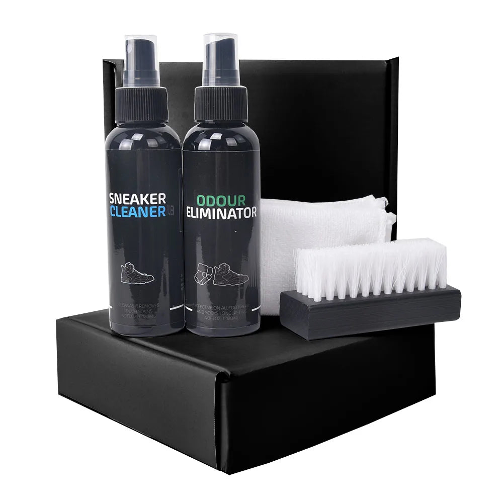 New Design Boxes OEM 2PCS Set Sport Shoes Cleaner Spray Sneaker Care Kit Products Custom