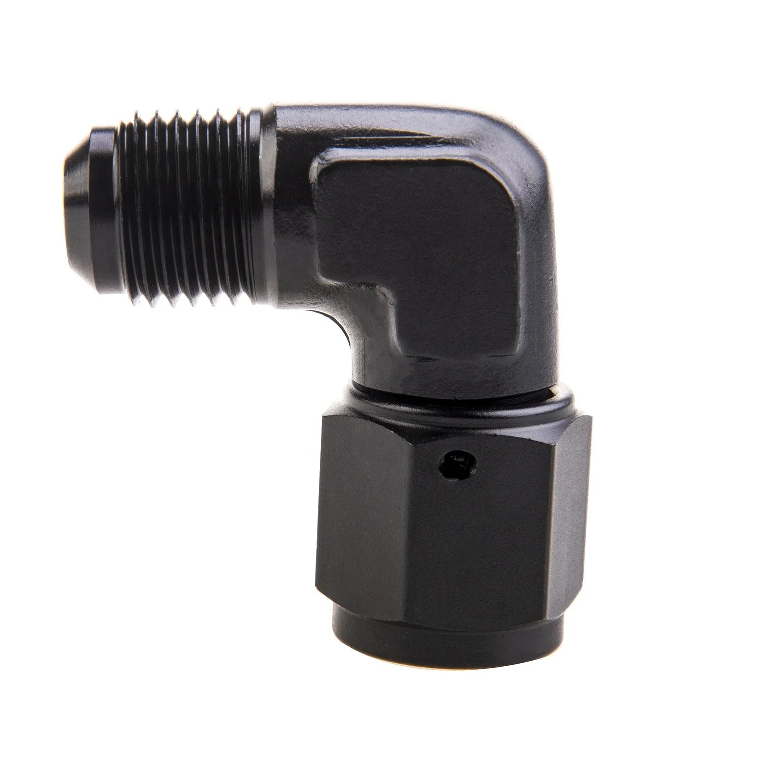 6AN 8AN AN6 AN8 AN10 Swivel Adaptors Male Black Anodized Aluminum Adapter with 90 Degree Female Fuel Oil Pipe Fittings
