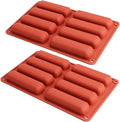 Cake Pan Silicone Eclair Mold 2-Pack Finger Shaped Molds Cylinder Silicone Trays for Baking Soap Resin Chocolate Bar