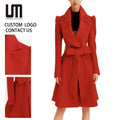 OEM Service Wholesale Winter Women Clothes Elegant Outerwear Woolen Jacket Plus Size Long Coats