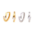 New Hot Fashion Jewelry Zircon Hoop Clip Earring 925 Sterling Silver 14k Gold Geometric Mini Huggie Hoop Earrings for Women Gift