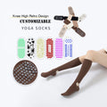 Trendy Retro Pixel Love Heart Maillard Colors Anti-Slip Grip Yoga Pilates Socks Knitted Knee High Grippy Socks Logo Customizable