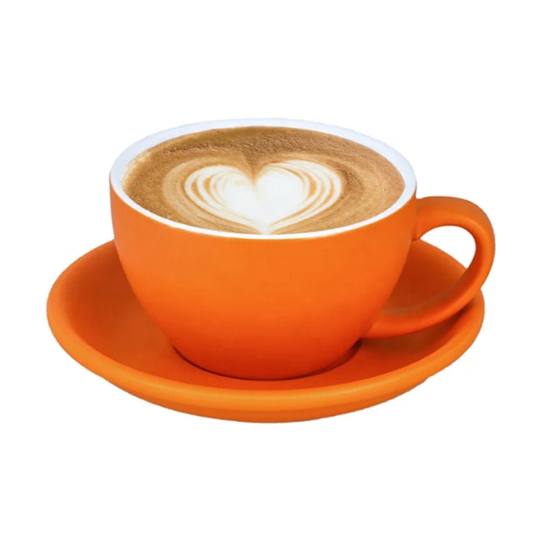 Custom logo Factory Manufacturers Porcelain Coffee Mug Espresso Ceramic Cup and Saucer Custom Glazed Coffee Cups