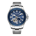 HANBORO Men's Fully Automatic Mechanical Watch 5ATM Waterproof Luminous Fashion Stainless Steel Band Glass Dial Pointer Display