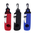 Triple Pocket Neoprene Golf Ball & Tee Accessories Case - Durable Pouch with Carabiner Hook for Easy Storage