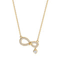 New Design Infinite Shape 8 Choker Necklace 18K Gold Plated Bow Micro Inset Zircon Heart Pendant Crystal Necklace