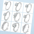 Big Moissanite Engagement Rings Promise Anniversary Gift for Ladies 925 Sterling Silver VVS1 Moissanite Wedding Rings for Women