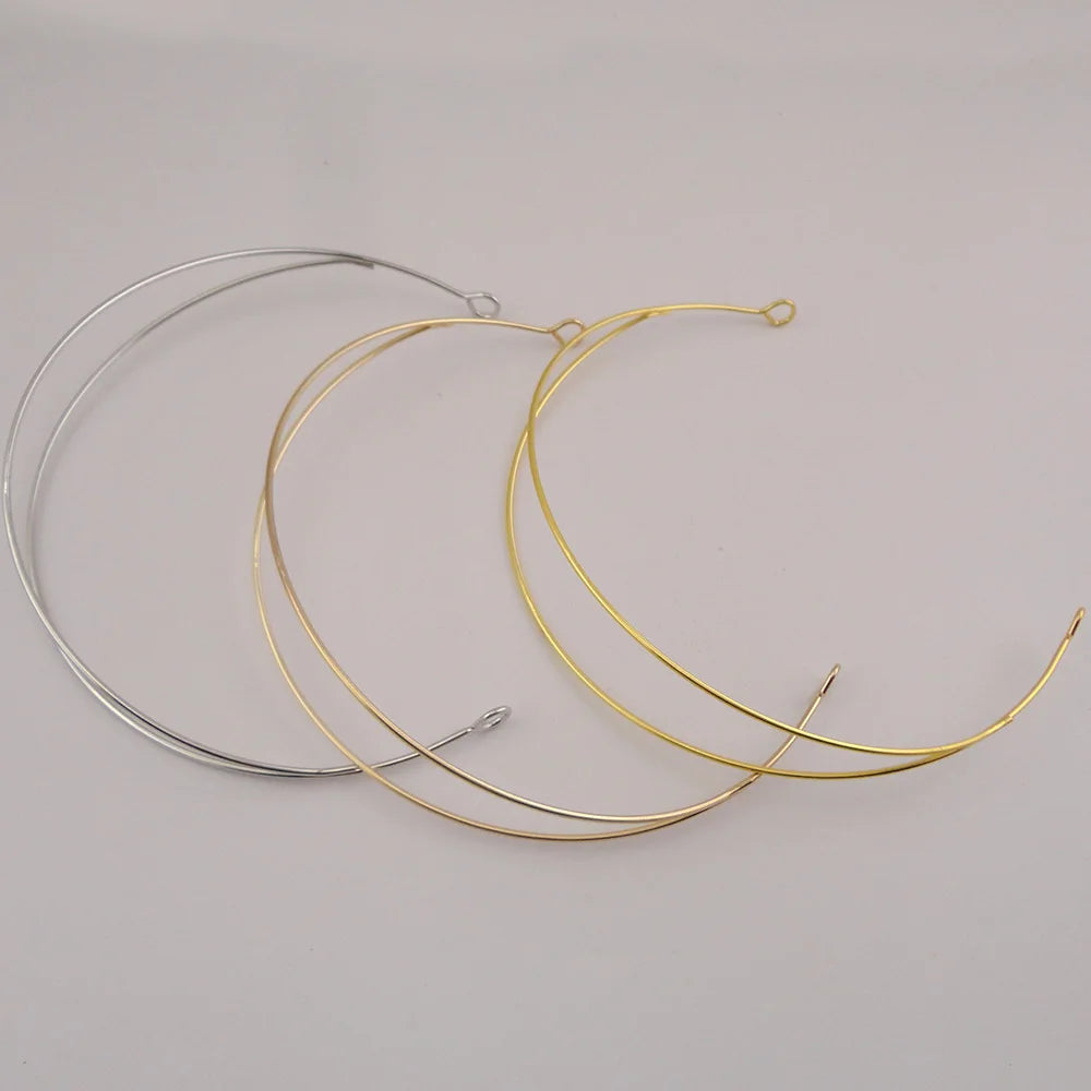 1.8mm  Double Wires Metal Headbands Plain Hair Hoops With Circles Ends for DIY Bridal Crowns Hair Accessories