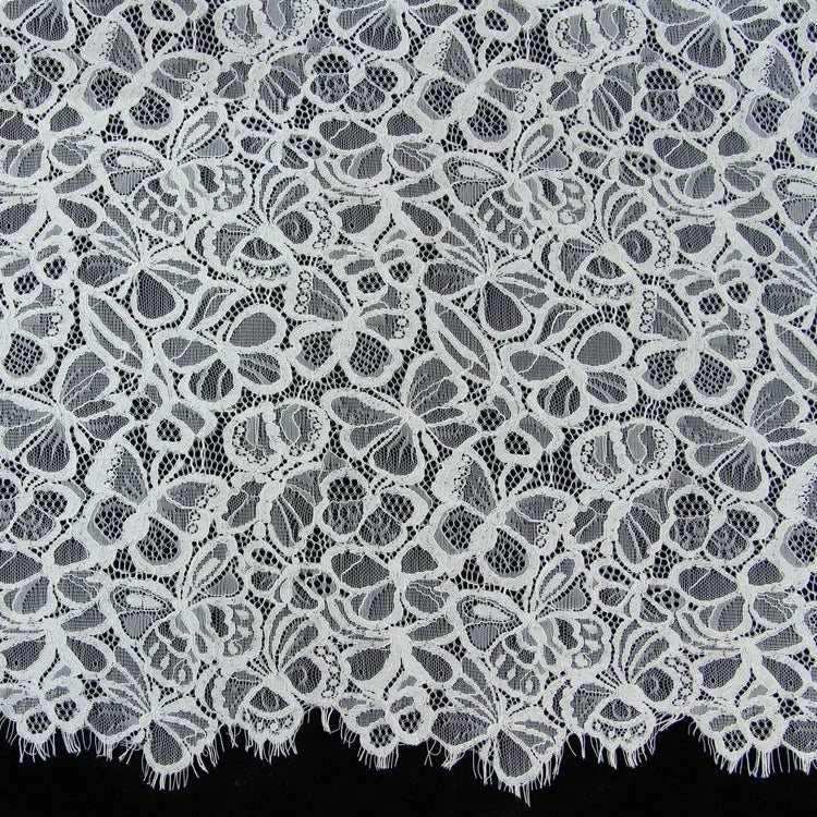 Manufacture Non Stretch butterfly Pattern Chantilly Lace Fabric LT20845