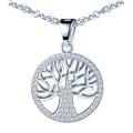 Hot Selling Mom Gifts 925 Sterling Silver Tree of Life Cubic Zirconia Pendant Necklace for Mother