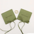 PUPPYSEW 50 Custom  Green Microfiber Jewelry Pouches Envelope Style Jewelry Packaging Bags With Ribbon Jewelry Bag With Logo
