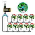 Drip Irrigation System Plastic PVC Hose Pipe Sprinkler Kit Solar Water Valve Flower Watering Timer Irrigator