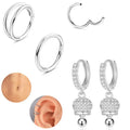 Wholesale Young Fashion Women's Body Jewelry Gold Plated Stainless Steel Small Hoop Earrings Rhinestone Trendy for Party Gift