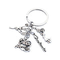 I Cheer Leading Cheerleaders Retro Silver Zinc Alloy Keychain Cheerleading  Metal Keychain Backpack Pendant
