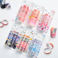 Creative Small Fresh Hand-painted Cherry Blossom Petals Hand Account and Paper Washi Tape DIY Material  Stickers 6 Rolls