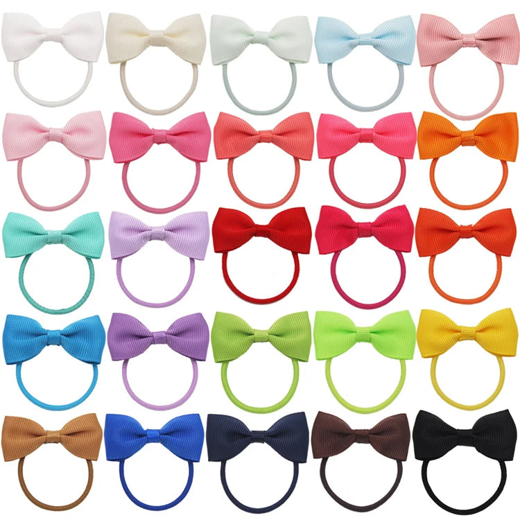 Elastic Hair Rope Ribbon with Bow for Kids Stretch Hair Tie & Ponytail Hair Cycle Baby Bow Hairbands for Toddlers & Girls