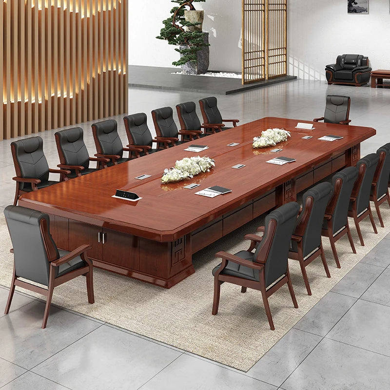 Luxury Extendable Panel Wooden Conference Tables and Chairs for Hotel School Hospital Home Office Use