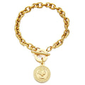 European Newest Arrival Gold Plated Stainless Steel Queen Head Pendent  OT Clasp Lock Link Chain