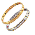SC Hot Selling Arthritis Pain Relief Magnetic Therapy Bracelets 0.7mm Stainless Steel Lymph Detox Magnetic Bracelet for Women