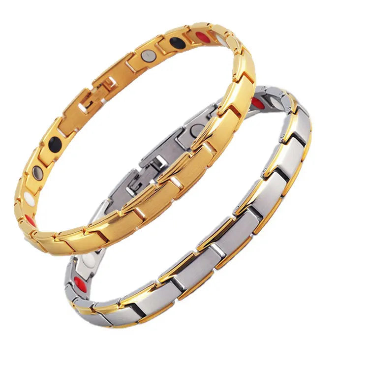 SC Hot Selling Arthritis Pain Relief Magnetic Therapy Bracelets 0.7mm Stainless Steel Lymph Detox Magnetic Bracelet for Women