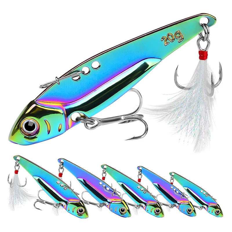 WEIHE 5g 7g 12g 15g 20g Artificial Colorful Metal VIB Hard Fishing Lure Vivid Vibration Spinner Bait